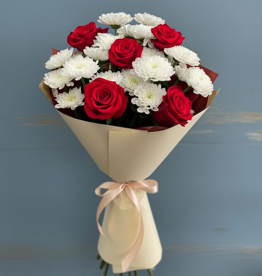 Букет цветов из: Розы и Хризантемы в Электростали