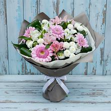 Букет цветов из:  Герберы, Альстромерии и Хризантемы в Электростали