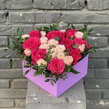 Цветочная композиция из Розы в коробке в Электростали