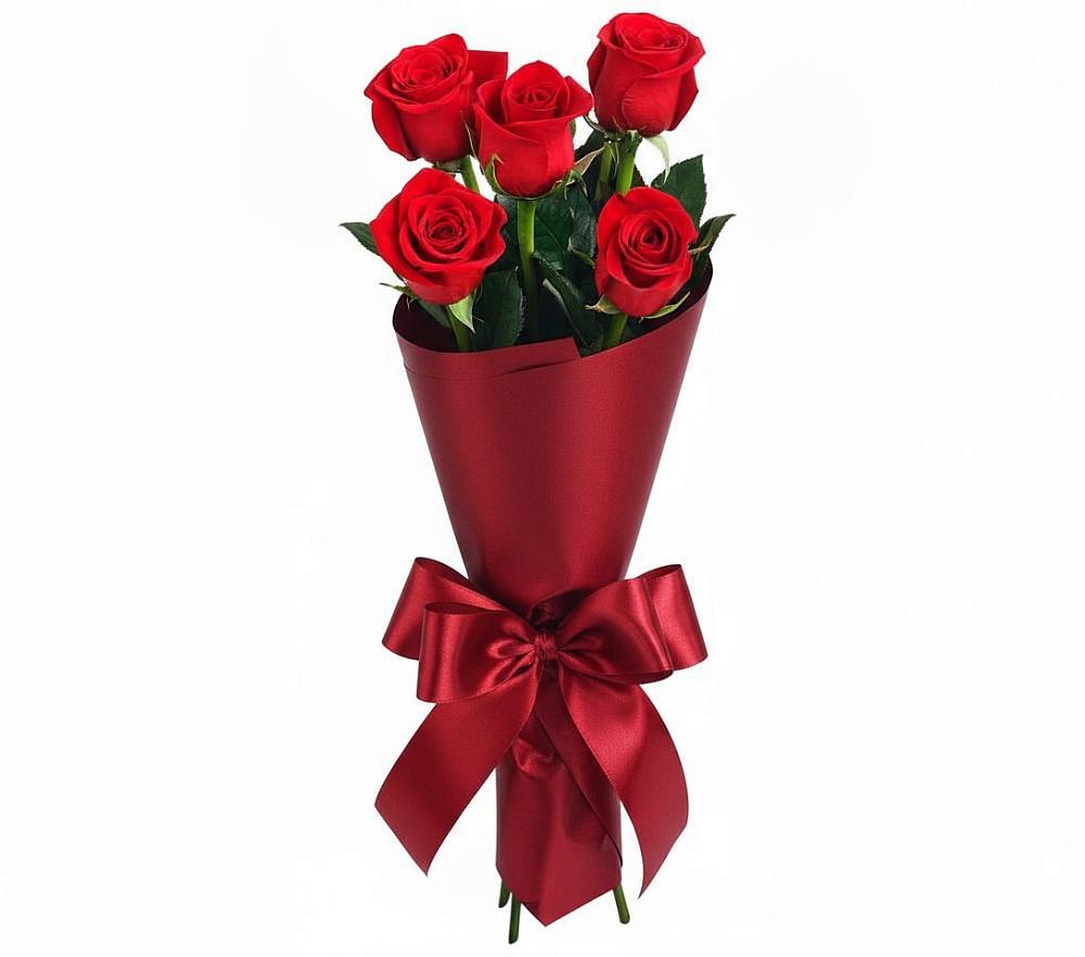 Букет 5 Красных роз Эдлесс Лав в Электростали