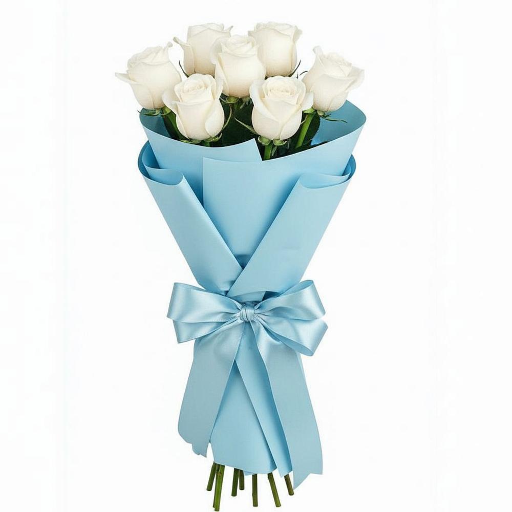 Букет 7 белых роз Проуд в Электростали