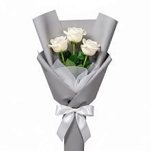 Букет 3 белые розы #REPLACE_PRED# Электростали