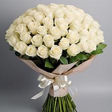 Букет 101 беля роза Белоснежка в Электростали
