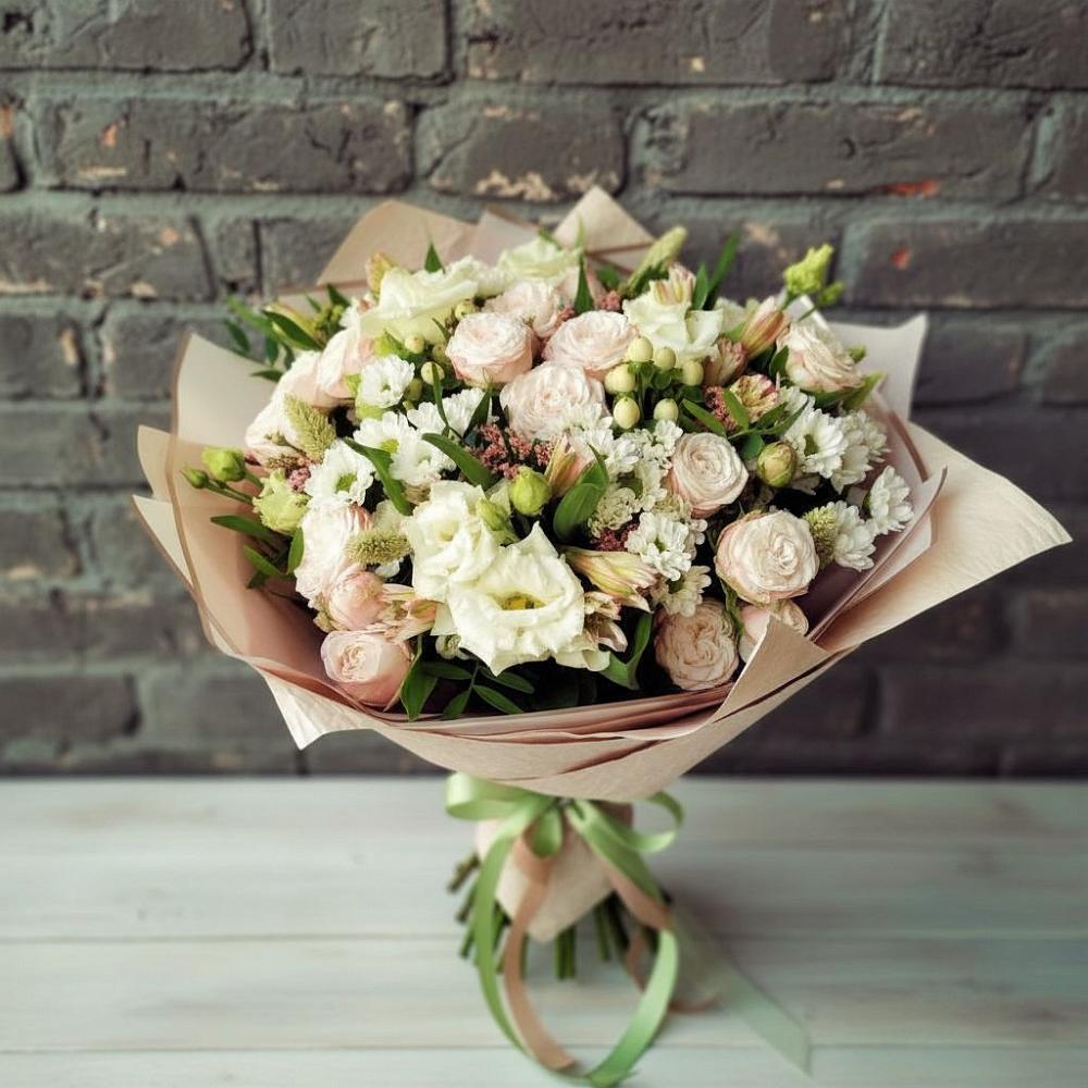 Букет цветов из: Альстромерии, Розы и Хризантемы в Электростали