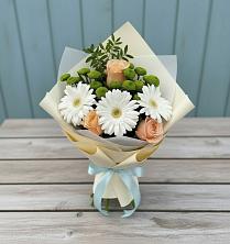 Букет цветов из:  Герберы, Розы и Хризантемы в Электростали