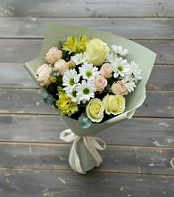 Букет цветов из:  Альстромерии, Розы и Хризантемы в Электростали