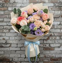 Букет цветов из:  Розы, Лизиантусы и Гвоздики в Электростали